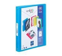 Classeur 4 anneaux plastifié Viquel Propyglass personnalisable A4 Dos 3,5 cm bleu