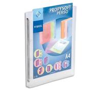 Classeur 4 anneaux plastique Viquel A4 personnalisable dos 3,5 cm incolore