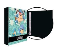 Classeur 4 anneaux Pokémon Squirtle Evolution A4 - Bleu/Noir, 26 x 4 x 34 cm, produit officiel CyP Brands