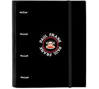 Classeur 4 Anneaux - Safta - Paul Frank - 35 Cm - 100 Feuilles A4 - Noir Pour Enfants