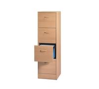 Classeur 4 Tiroirs pour 100 Dossiers Suspendus L 41,4 H 140,4 P 44 cm - Hêtre - L 41.4 x l 44 x H 140 cm