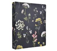 Classeur à 3 anneaux à couverture rigide florale vintage, anneaux ronds de 2,5 cm avec poches intérieures, organiseur de classeur à fleurs pour l