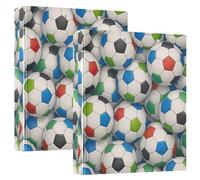 Classeur à 3 anneaux avec ballons de football colorés - 31,5 x 27 x 6 cm - Peut contenir 200 feuilles