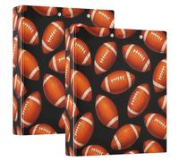 Classeur à 3 anneaux avec motif de ballons de football américain personnalisés, noir, 31,5 x 27 x 6 cm, 200 feuilles