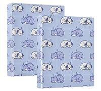 Classeur à 3 anneaux de 1,5 cm et demi avec poches, 1/2 paquets de classeurs universitaires pour étudiants, 200 feuilles