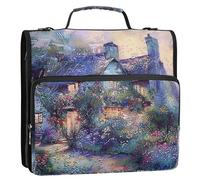 Classeur à 3 anneaux de 3,8 cm - Résistant - Motif paysage des fées - Avec fermeture éclair - Pour 500 feuilles - Avec bandoulière