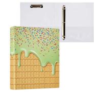 Classeur à 3 anneaux en D de 3,8 cm avec anneaux Clipbaord Vert/crème gaufré personnalisable