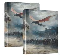 Classeur à 3 anneaux pour carnet de notes, classeur, classeur motif dragon de guerre pour l'organisation de documents à la maison, à l'école ou au bureau