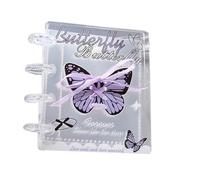 Classeur à 4 anneaux avec autocollants - Classeur transparent - Avec 20 pages intérieures et rubans - Pour, adultes, journaling, scrapbooking, photos