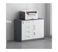 Classeur à 4 tiroirs en acier entièrement assemblé avec verrou - Armoire de rangement pour imprimante et bureau - Gris durable