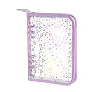 Classeur à 6 anneaux A5 avec fermeture éclair pour système de budget de trésorerie, planificateur A5 à 6 anneaux, coque rechargeable en PVC transparent pour journal, albums, agenda, fournitures