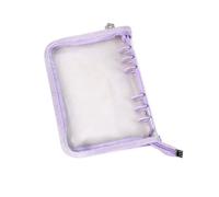 Classeur à 6 anneaux avec fermeture éclair, classeur de cartes à collectionner réutilisable en PVC transparent, rechargeable, organiseur de rangement pour carnet, autocollant, organisateur de