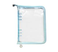 Classeur à 6 anneaux avec fermeture éclair - Housse de protection en PVC transparent - 25 cm x 18 cm - Pour l'école, les affaires, les études, la maison, les voyages, le mariage et l'organisateur