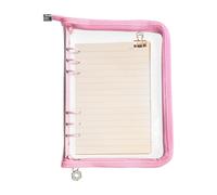 Classeur à 6 anneaux en PVC transparent avec fermeture éclair, 25,4 x 17,8 cm, protection budgétaire et couverture de planificateur, organiseur personnel imperméable pour l'école, les affaires et les