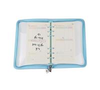 Classeur à 6 anneaux en PVC transparent avec fermeture éclair, 25,4 x 17,8 cm, protection budgétaire et couverture de planificateur, organiseur personnel imperméable pour l'école, les affaires et les