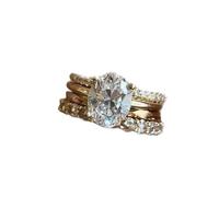 Classeur à anneaux 2 anneaux pour femme avec zircone - Bague solitaire élégante étincelante parfaite comme cadeau de fiançailles, de mariage ou de Saint-Valentin, 8, Métal, Pas de pierre précieuse