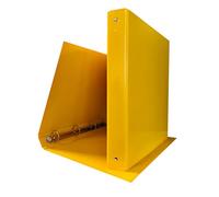 Classeur à anneaux A4 en carton 1,9 mm plastifié, porte-documents Bureau et école Binder coloré Cahiers à anneaux ronds en acier Ø 30 mm Classeurs professionnels Jaune 10 pièces
