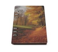 Classeur à anneaux A5 avec 90 feuilles, couverture élégante en cuir PU, carnet d'automne rechargeable, planificateur de feuilles mobiles pour notes, journal, bureau, cadeau