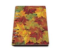 Classeur à anneaux A5 avec 90 feuilles, couverture élégante en cuir PU, feuilles d'automne, carnet de notes rechargeable, planificateur pour notes, journal, bureau, cadeau