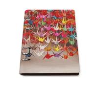 Classeur à anneaux A5 avec 90 feuilles, couverture élégante en cuir PU, grues en papier origami, carnet de notes rechargeable, planificateur pour notes, journal, bureau, cadeau