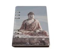 Classeur à anneaux A5 avec 90 feuilles, couverture élégante en cuir PU, statue blanche, carnet de notes rechargeable, planificateur de feuilles mobiles pour notes, journal, bureau, cadeau