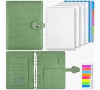 Classeur à anneaux A5 en cuir synthétique, classeur à 6 anneaux avec 200 feuilles de recharge, carnet de planification avec intercalaires, cadeaux pour homme et femme, carnet rechargeable pour bureau