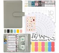 Classeur À Anneaux A6 Avec Feuille De Budget Planificateur De Budget Gris