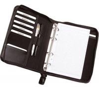 Classeur à anneaux Alassio "LUINO" DIN A5 imitation cuir noir (sans contenu)