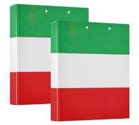 Classeur à anneaux en D avec poches intérieures - Drapeau de l'Italie - 3,8 cm - Boîte de rangement pour cartes de voyage - Format lettre (27,9 x 21,6 cm)