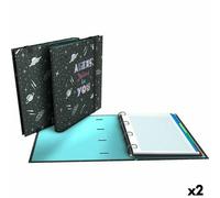 Classeur à anneaux Grafoplas Carpebook Aliens noir A4 (2 pièces)