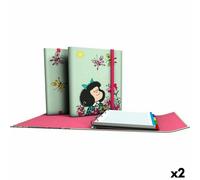 Classeur à anneaux Grafoplas Carpeplús Mafalda vert A4 (2 pièces)