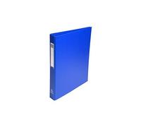 Exacompta Classeur 4 anneaux Polypropylène 25 mm Bleu avec porte-étiquette