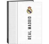 Classeur à anneaux Real Madrid C.F. Blanc Gris A4 26.5 x 33 x 4 cm