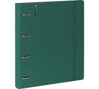 SAFTA - Classeur avec 4 anneaux de 35 mm, avec recharge, avec 100 feuilles A4, idéal pour les enfants de différents âges, confortable et polyvalent, qualité et résistance, 27 x 4 x 32 cm, vert foncé,