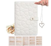 Classeur à bijoux - Étui en cuir PU 22 x 14 cm, dossier de sécurité pour objets de valeur, album d'accessoires portable pour adolescentes, grand-mères, copines | Arrangement de souvenirs pour les long