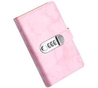 Classeur à billets Album de billets en cuir PU, 100 pochettes, code à 3 | Carnet d'épargne pour espèces timbres billets tiroir bibliothèque maison chambre