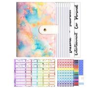 Classeur à billets, planificateur budgétaire A6 avec enveloppes, carnet de finances rechargeable pour défi d'épargne, pochette à fermeture éclair, livre, cartes, adultes, , école, maison