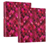 Classeur à carreaux drôles rouge foncé avec poches pour bureau, maison, voyage, 200 feuilles