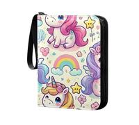 Classeur à cartes licorne mignon à 4 poches, classeurs pour jeux de cartes, collection, livres, cartes à collectionner, albums, cartes de sport