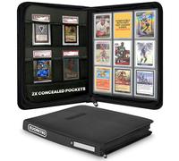 Classeur à chargement par le haut - 35pt-55pt 7,6 x 10,2 cm noir portable pour cartes de rangement, 9 poches, 216 emplacements pour cartes rigide, 4 poches PSA, Lorcana, Pokémon, MTG, classeur de
