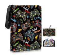 Classeur à collectionner pour 400 cartes avec 50 pochettes amovibles - Rangement étanche pour cartes de taille standard, vitrine portable pour collection (motif jeu)