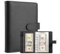 Classeur à Devises 100 Pochettes - 17,3 × 10,4 cm Portefeuille à Billets Portable avec Couverture en Similicuir, Livre de Rangement pour Billets, Documents, Tickets, Cartes à Collectionner AN0502BK