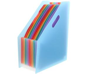 Classeur à Documents Extensible A4 Grosse Capacité en Plastique Bleu | Portable, Design Simple et Élégant, Structure Solide, Usage Bureau et École, Rangement Soigné