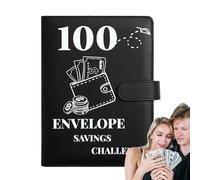 Classeur à épargne de 100 jours, classeur à défis d'argent, couverture de tirelire, moyen simple et d'économiser 5 050 dollars pour le planificateur budgétaire, à la maison et à l'école
