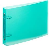 Classeur À Fiches Bristol 14,8x21cm Souple Et Résistant - 2 Anneaux - Format A5 (25x16,5cm) - Vert Turquoise Translucide