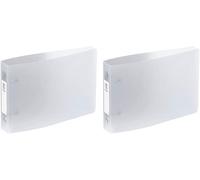 Classeur À Fiches Bristol Avec Étiquettes D'identification - 2 Anneaux - Format A5 (25x16,5cm) - Incolore (Lot De 2)