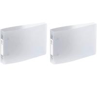 Classeur À Fiches Bristol Avec Étiquettes D'identification - 2 Anneaux - Format A5 (25x16,5cm) - Incolore (Lot De 2)