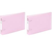 Classeur À Fiches Bristol Avec Étiquettes D'identification - 2 Anneaux - Format A5 (25x16,5cm) - Rose (Lot De 2)