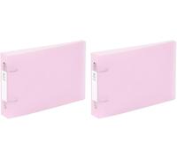 Classeur À Fiches Bristol Avec Étiquettes D'identification - 2 Anneaux - Format A5 (25x16,5cm) - Rose (Lot De 2)