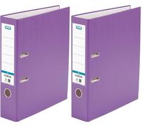 Classeur à levier Elba carton doublé PVC avec dos 80 mm, violet (Lot de 2)
